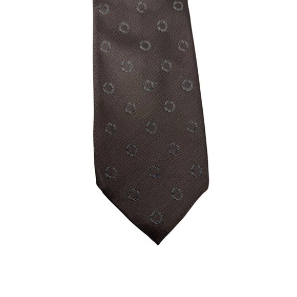 Coach Silk logo neck tie necktie brown silk Made in Italy vintage 90s - Picture 8 of 8